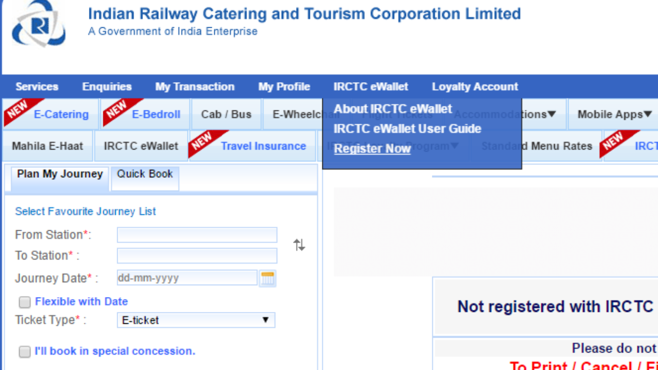 IRCTC Ewallet